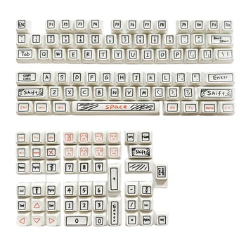 125 Клавиш / набор Клавишных Колпачков XDA Highly Graffiti Key Caps Термическая Сублимация DIY Замена Макета для Аксессуаров Механической Клавиатуры 0