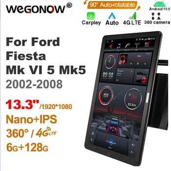13,3 Дюймов Ownice Android10.0 Автомобильный Радиоприемник 360 Панорама для Ford Fiesta Mk VI 5 Mk5 2002-2008 GPS Авто Аудио SPDIF 4G LTE БЕЗ DVD