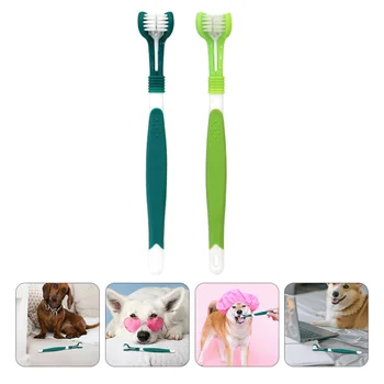 2 предмета, игрушки для собак, Руководство по чистке зубов с тройной головкой, Pp, Уход за кошкой 0