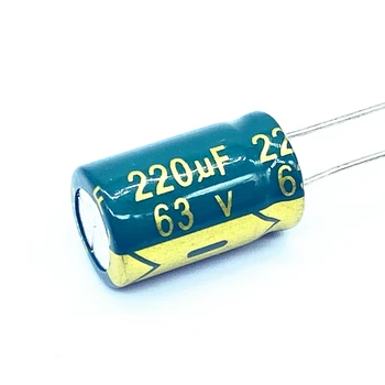 20 шт./лот высокочастотный низкоомный алюминиевый электролитический конденсатор 63v 220UF размер 10*17 220UF 20% 0