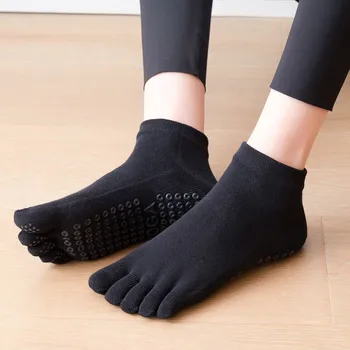 2023 Женские дышащие носки для пилатеса, противоскользящие носки для йоги с пятью пальцами, Быстросохнущие хлопковые женские носки для балета, эластичные носки для фитнеса