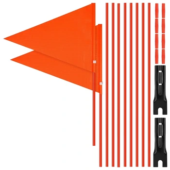 6-футовый флагшток безопасности велосипеда, флаг с монтажным кронштейном, регулируемый по высоте Водонепроницаемый флаг для безопасной езды на велосипеде на открытом воздухе