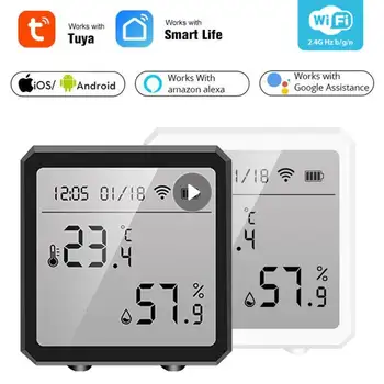 Tuya Smart WIFI Датчик температуры и влажности, гигрометр для помещений, термометр с ЖК-дисплеем, поддержка Alexa Google Assistant