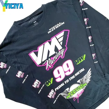 YICIYA футболка y2k West Coast черный укороченный топ женская корейская мода Негабаритная футболка с длинными рукавами винтажные блузки футболки y2k