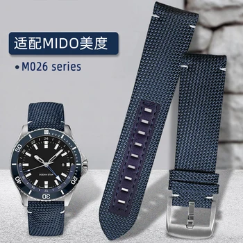 Высококачественный Нейлоновый мужской ремешок Для часов Citizen Mido Navigator M026.629/430 Ocean Star M042.430 Холщовый Кожаный ремешок для часов 22 мм