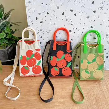 Вязаная мини-сумка для мобильного телефона в корейском стиле Нишевый дизайн Маленькая сумка для покупок Женская Японская студенческая сумка через плечо Tote