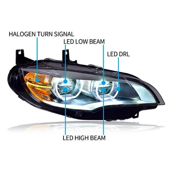 Головной фонарь для стайлинга автомобилей для фар BMW X6 2007-2013 E71 Светодиодный проектор фар AngelEye DRL Signal Автомобильные аксессуары
