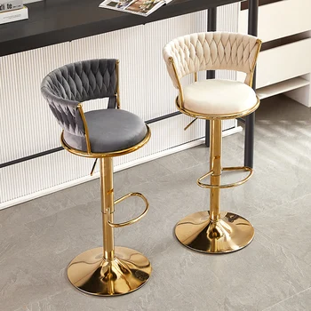 Дизайнерский барный стул с золотой основой, Металлический Поворотный Японский Роскошный барный стул, Промышленная Современная мебель для салона Cadeira Giratoria