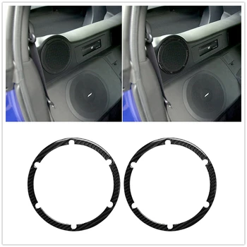 Для Nissan 350Z 2003-2009 Карбоновое кольцо заднего аудиоколонки из углеродного волокна, накладка для жесткого громкоговорителя объемного звучания, рамка, наклейка в полоску