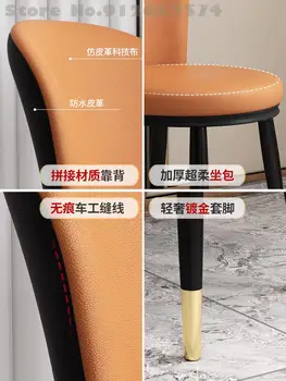Домашний Современный Простой обеденный стул с легкой спинкой, роскошный тканевый стул, Итальянский стул для макияжа, маникюра, обеденный стул, Обеденный 3