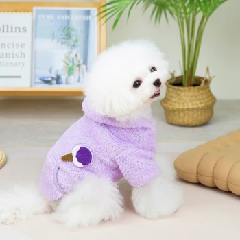 Зимняя теплая толстовка с капюшоном для собак, мягкая флисовая одежда для щенков для маленьких средних собак, кошек, пуловер для домашних животных, пальто для чихуахуа, костюм французского бульдога 1