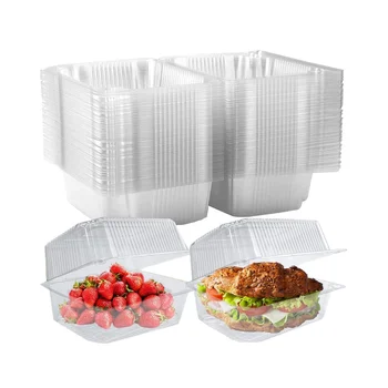 Индивидуальные коробки для нарезки тортов по 100 штук, коробки для порционных тортов, 7,3-дюймовые контейнеры для маффинов, салатов 4