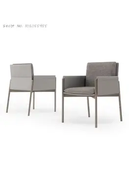 Итальянский минималистичный кожаный обеденный стул дизайнерский стул домашний итальянский стул для макияжа простой легкий роскошный тканевый стул для книг 2