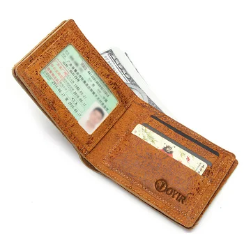 Кошелек Мужской кожаный из натуральной винтажной кожи s, кошелек для монет, держатель для карт, короткий Тонкий для мужчин 2030