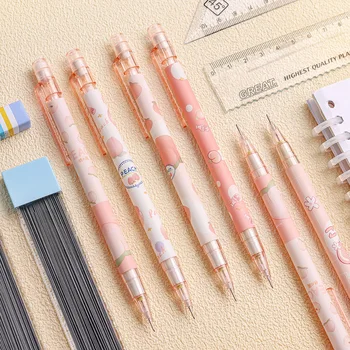 Креативный автоматический карандаш Honey Peach для учащихся начальной школы, карандаш с высокой косметической активностью, Милый карандаш без заточки