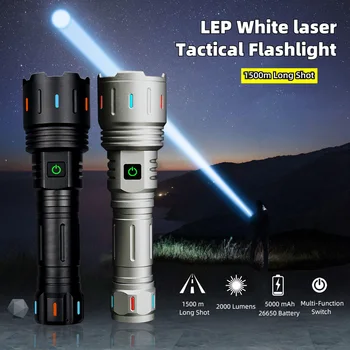 Мощный светодиодный фонарик мощностью 30 Вт с телескопической фокусировкой на большие расстояния, фонарик с сильным светом, USB-зарядка с ночным флуоресцентным освещением