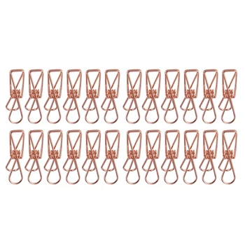 Набор из 25 маленьких металлических зажимов из розового золота - универсальных зажимов для бельевой веревки
