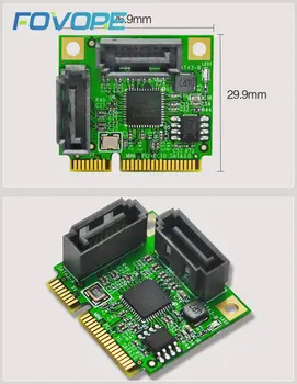 Новая распродажа Mini PCI-E для SATA Карты расширения 2 Порта SATA3.0 HDD 6 Гбит/с Mini PCI-E SATA HDD SSD Адаптер Для Преобразования карты ASM1061 Чипсет 0