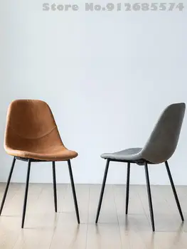 Обеденный стул в роскошном индустриальном стиле из кованого железа Лофт Скандинавский стул для отдыха Кафе Стул для переговоров Простая спинка для квартиры 1