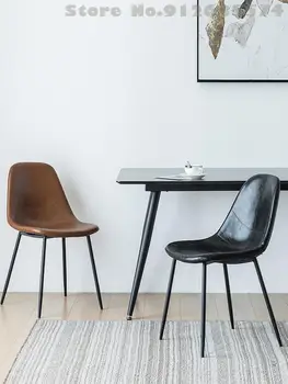 Обеденный стул в роскошном индустриальном стиле из кованого железа Лофт Скандинавский стул для отдыха Кафе Стул для переговоров Простая спинка для квартиры 2