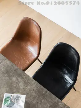 Обеденный стул в роскошном индустриальном стиле из кованого железа Лофт Скандинавский стул для отдыха Кафе Стул для переговоров Простая спинка для квартиры 3