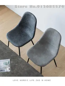 Обеденный стул в роскошном индустриальном стиле из кованого железа Лофт Скандинавский стул для отдыха Кафе Стул для переговоров Простая спинка для квартиры 5