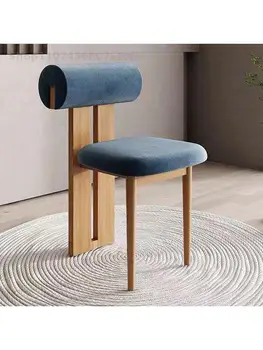 Обеденный стул из массива дерева в стиле Ваби-саби, скандинавский японский стул для макияжа, дизайнерская личность, творческий досуг
