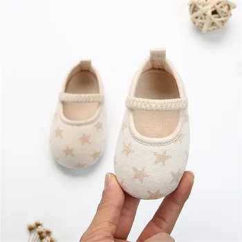 Обувь для младенцев, мальчиков и девочек, Летняя обувь с круглым носком, мягкая подошва из хлопка, милые сандалии принцессы для новорожденных, первые ходунки для малышей 3