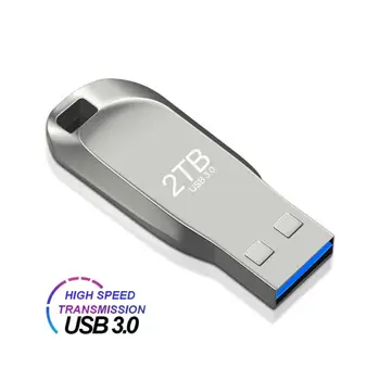 Оригинальный USB флэш-накопитель 2 ТБ, 1 ТБ, 512 ГБ, металлическая высокоскоростная передача, 3,0, подвесная портативная USB-память для компьютера, ноутбука 0