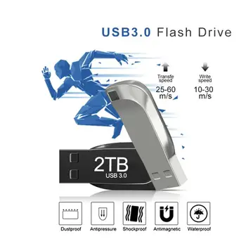 Оригинальный USB флэш-накопитель 2 ТБ, 1 ТБ, 512 ГБ, металлическая высокоскоростная передача, 3,0, подвесная портативная USB-память для компьютера, ноутбука 4