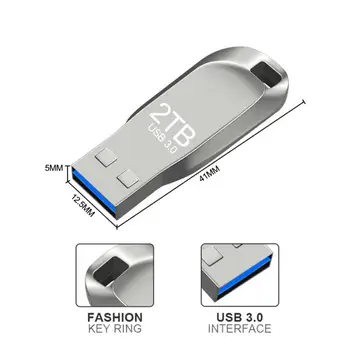 Оригинальный USB флэш-накопитель 2 ТБ, 1 ТБ, 512 ГБ, металлическая высокоскоростная передача, 3,0, подвесная портативная USB-память для компьютера, ноутбука 5