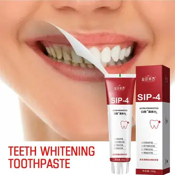 Отбеливающая зубная паста с пробиотиком Sip-4, осветляющая и удаляющая пятна, зубная паста 