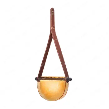 Постмодернистская Кожаная Стеклянная светодиодная лампа ручной работы, прикроватная тумбочка для столовой, люстра для обеденного стола в отделе продаж