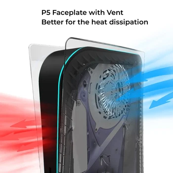 Прозрачная пластина для PlayStation 5, сменная дисковая версия, лицевая панель с отверстием для охлаждения, защитный жесткий чехол для консоли PS5 5