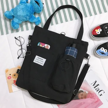 Простая женская упаковка, холщовая сумка с милым медведем, сумки в японском литературном стиле, повседневная сумка для покупок, женская сумка