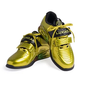 Роскошная брендовая мужская обувь для приседаний, обувь для тяжелой атлетики из золотой кожи, мужская обувь для тяжелой атлетики хорошего качества, женская дизайнерская спортивная обувь