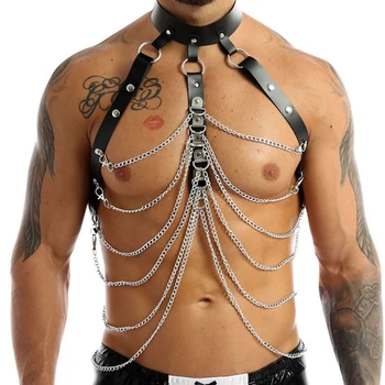 Сексуальный мужской модный ремень в стиле панк, мужская клубная одежда для гей-бондажа для взрослых с регулируемой пряжкой, нагрудный ремень для тела, одежда