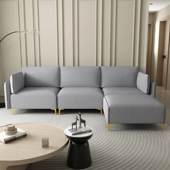 Современный диван L-образной формы, секционный диван с USB 1