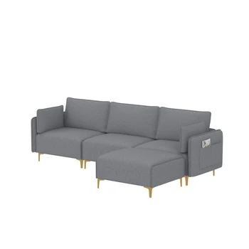 Современный диван L-образной формы, секционный диван с USB 2