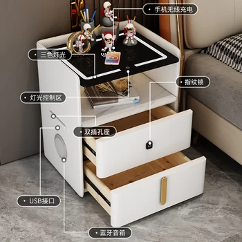 Создан умный прикроватный столик с Bluetooth-динамиком, современные роскошные прикроватные тумбочки, мебель для спальни Criado Mudo, 50 кв.м 2