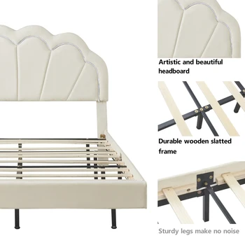Спальные гарнитуры из 2 предметов, кровать-платформа со светодиодной подсветкой размера 