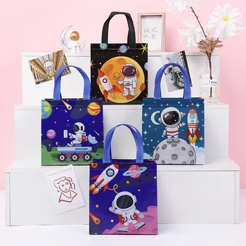 Сумка для покупок из нетканого материала серии Astronaut, Эко-сумка, Подарочные пакеты для детей, сумка для хранения игрушек, Многоразовая складная сумка для покупок