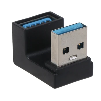 Угловой адаптер USB3.0 от мужчины к женщине на 180 градусов для портативных ПК, конвертер расширения USB 0