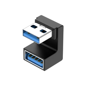 Угловой адаптер USB3.0 от мужчины к женщине на 180 градусов для портативных ПК, конвертер расширения USB 1