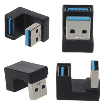 Угловой адаптер USB3.0 от мужчины к женщине на 180 градусов для портативных ПК, конвертер расширения USB 3